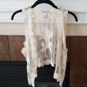 Sheer lace vest